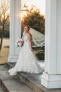 Bride on porch