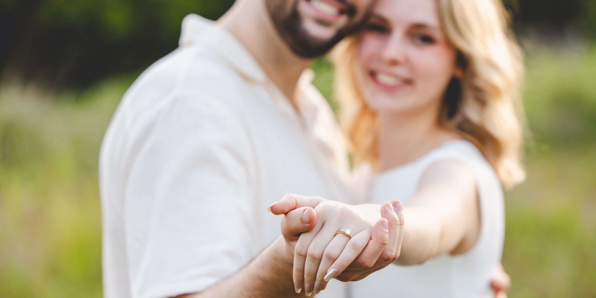 Couple with an engagement ring
