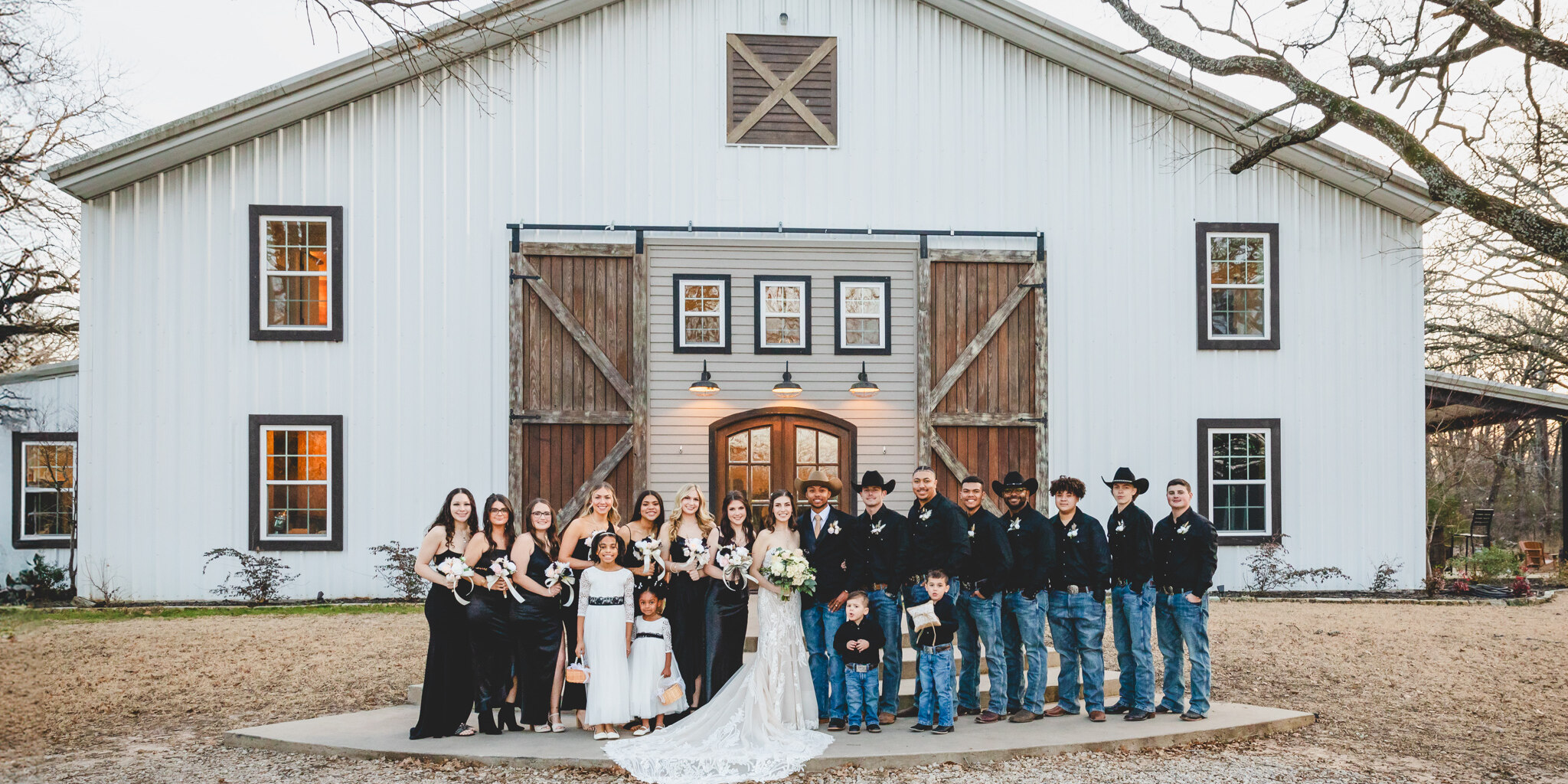 Hailey and Donovan Wedding-0323-Edit Bridal party in front of venue