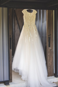 Bride's gown hanging
