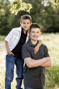 Boys looking at the camera