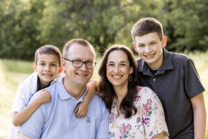 Family looking at the camera