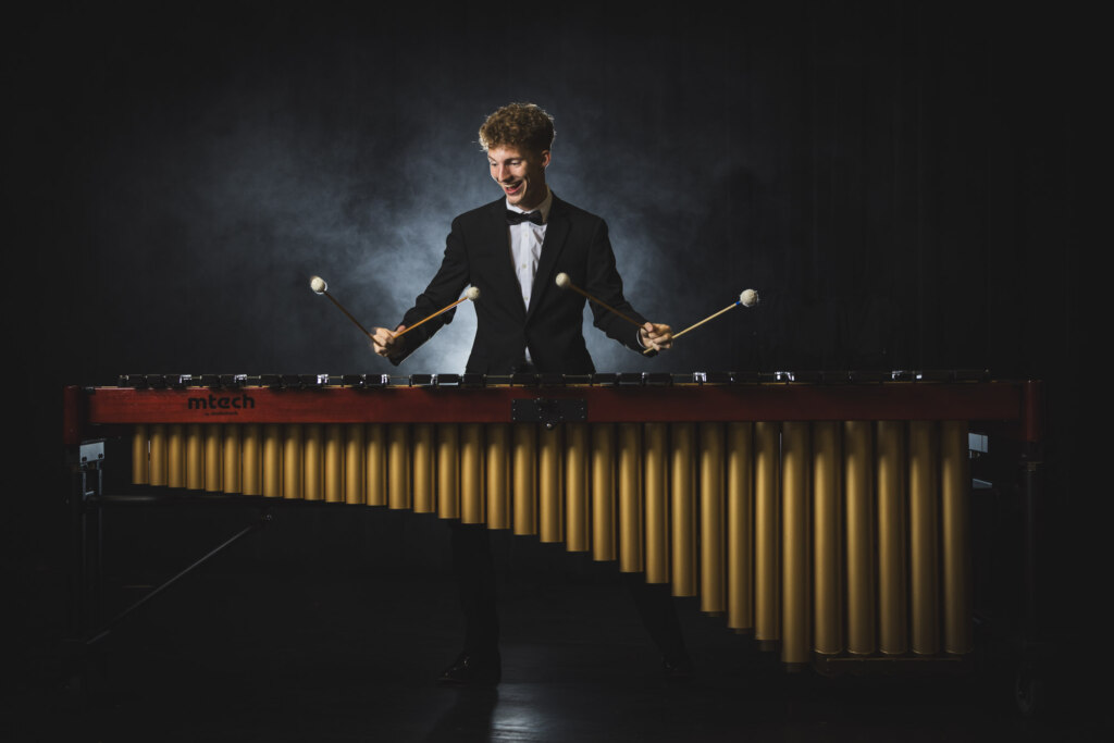 Boy playing the drums