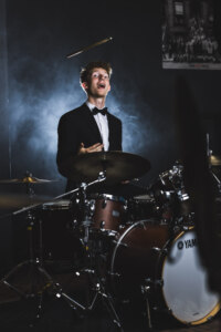 Boy playing the drums