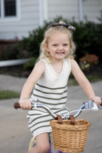 Girl riding her bike