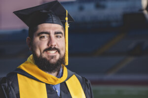 Man in cap and gown