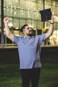 Man in cap and gown