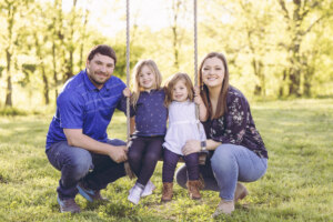 Family near the swing